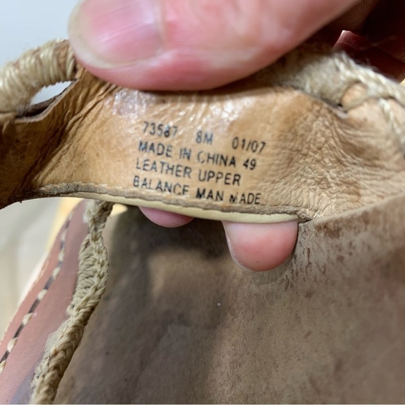 Clarks L'Artisan Brown Leather Espadrille Sandals <comfort Slip On Shoes Sz 8 - Picture 10 of 16